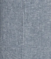 Bryn Walker Plus Lana Cross-Dyed Linen V-Neck 3/4 Sleeve Ruffle Hem Dress