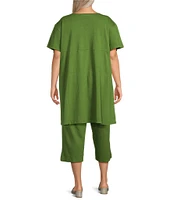 Bryn Walker Plus Mara Cotton Jersey Round Neck Short Sleeve Tunic