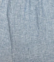 Bryn Walker Plus Oliver Cross-Dyed Linen Elastic Waist Lantern Pull-On Pants