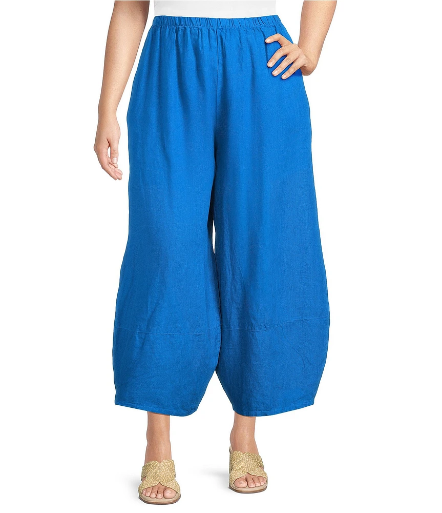 Bryn Walker Plus Oliver Light Linen Elastic Waist Lantern Pants