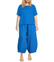 Bryn Walker Plus Oliver Light Linen Elastic Waist Lantern Pants