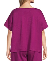 Bryn Walker Plus Orla Cotton Jersey Round Neck Short Sleeve Shirt