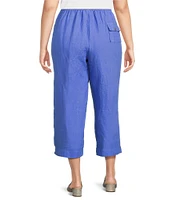 Bryn Walker Plus Saba Light Linen Drawstring Waist Straight Leg Pants