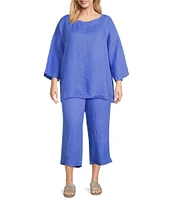 Bryn Walker Plus Saba Light Linen Drawstring Waist Straight Leg Pants