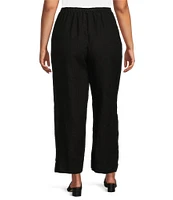 Bryn Walker Plus Size Anka Light Linen Straight Leg Pull-On Pants