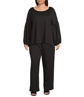 Bryn Walker Plus Size Anka Ponti Pocketed Straight Leg Pull-On Pants