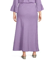 Bryn Walker Plus Size Bias Light Linen A-Line Pull-On Long Skirt