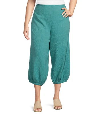 Bryn Walker Plus Size Campa Cotton Gauze Balloon Leg Coordinating Cropped Pants