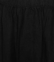 Bryn Walker Plus Size Casbah Light Linen Wide-Leg Cropped Pull-On Pants