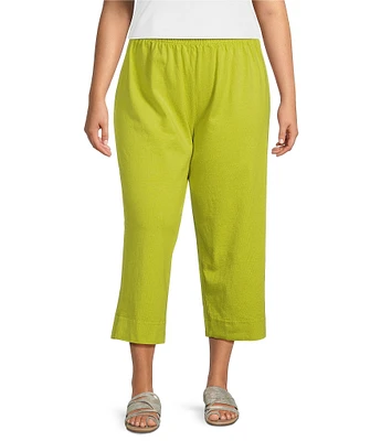 Bryn Walker Plus Size Cotton Jersey Pull-On Crop Pant