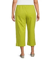 Bryn Walker Plus Size Cotton Jersey Pull-On Crop Pant