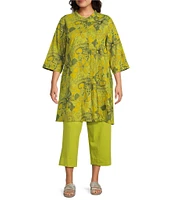 Bryn Walker Plus Size Cotton Jersey Pull-On Crop Pant