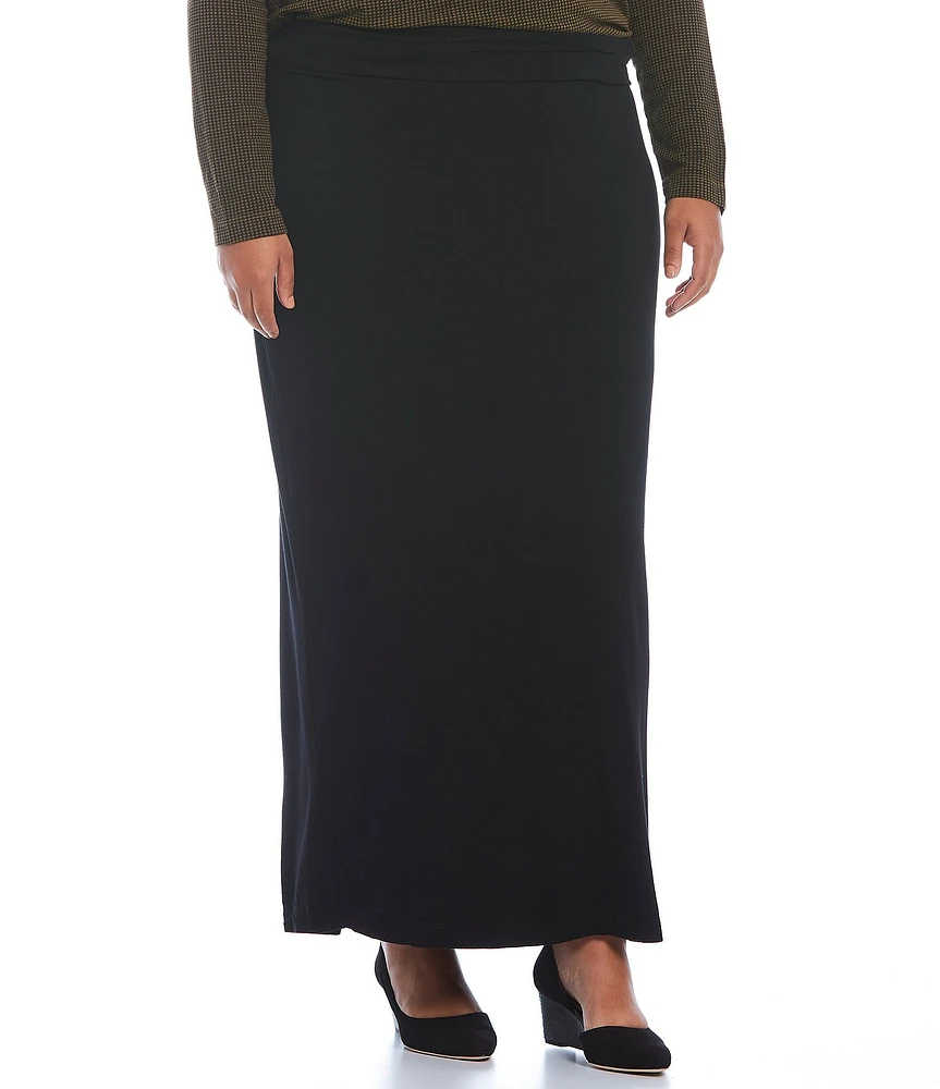 Bryn Walker Plus Size French Terry Knit Long Pencil Skirt