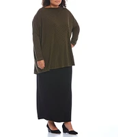 Bryn Walker Plus Size French Terry Knit Long Pencil Skirt