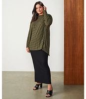 Bryn Walker Plus Size French Terry Knit Long Pencil Skirt