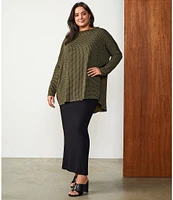 Bryn Walker Plus Size French Terry Knit Long Pencil Skirt