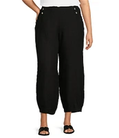 Bryn Walker Plus Size Genie Light Linen Balloon Pull-On Cropped Pants