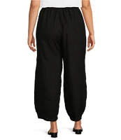 Bryn Walker Plus Size Genie Light Linen Balloon Pull-On Cropped Pants