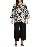 Bryn Walker Plus Size Genie Light Linen Balloon Pull-On Cropped Pants