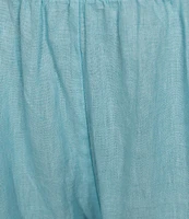 Bryn Walker Plus Size Light Linen Straight Leg Pull-On Cropped Pants