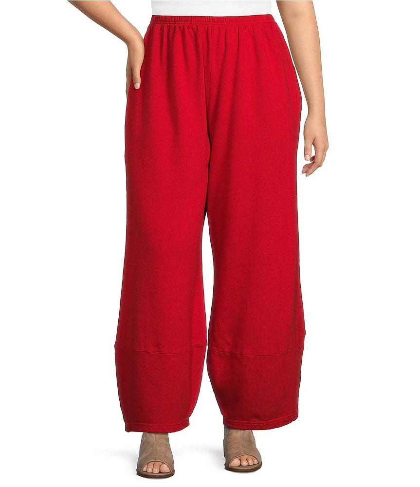 Bryn Walker Plus Size Oliver Bamboo Fleece Lantern Leg Pull-On Coordinating Cropped Pants