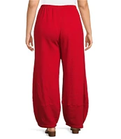 Bryn Walker Plus Size Oliver Bamboo Fleece Lantern Leg Pull-On Coordinating Cropped Pants