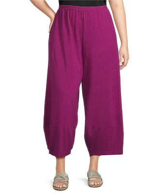 Bryn Walker Plus Size Oliver Cotton Jersey Elastic Waist Full Leg Lantern Pants
