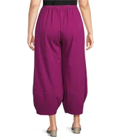 Bryn Walker Plus Size Oliver Cotton Jersey Elastic Waist Full Leg Lantern Pants
