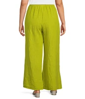 Bryn Walker Plus Size Osca Linen Wide Leg Pull-On Pant