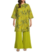 Bryn Walker Plus Size Osca Linen Wide Leg Pull-On Pant