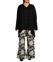 Bryn Walker Plus Size Oscar Modal Ponti Floral Print Pull-On Pants