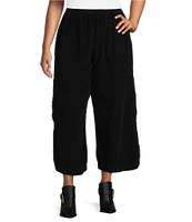 Bryn Walker Plus Size Pasha Cotton Corduroy Oversized Pocketed Wide Leg Pull-On Pants