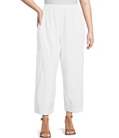 Bryn Walker Plus Size Pasha Cotton Jersey Wide-Leg Pull-On Cropped Pants