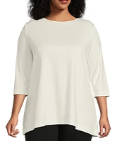 Bryn Walker Plus Size Piera Ponti Elbow 3/4 Sleeve Boat Neck Shirt