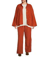 Bryn Walker Plus Size Pleated Trouser Corduroy Ankle Pants