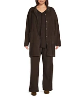 Bryn Walker Plus Size Pleated Trouser Corduroy Ankle Pants