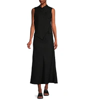 Bryn Walker Long Bias Elastic Waist Coordinating A-Line Pull-On Skirt