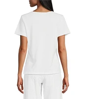 Bryn Walker Round Neck Short Sleeve Shell