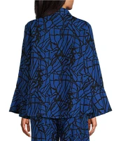 Bryn Walker Sabira Netta Print Stand Collar Long Sleeve Jacket