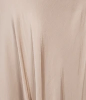 Bryn Walker Satin Elastic Waist A-Line Bias Long Skirt