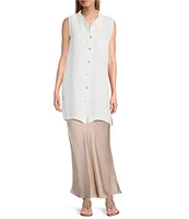 Bryn Walker Satin Elastic Waist A-Line Bias Long Skirt