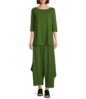 Bryn Walker Seamus Organic Bamboo Cotton Side Draping Wide-Leg Pull-On Pants