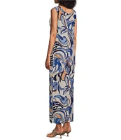 Bryn Walker Sherry Printed Round Neck Sleeveless Shift Dress