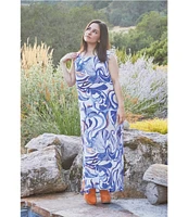 Bryn Walker Sherry Printed Round Neck Sleeveless Shift Dress