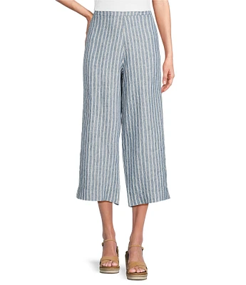 Bryn Walker Stripe Linen Flat Front Straight Leg Coordinating Pants