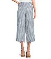 Bryn Walker Stripe Linen Flat Front Straight Leg Coordinating Pants