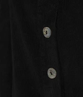 Bryn Walker Wide Collared Long Sleeve Adjustable Tie Button Front Corduroy Jacket