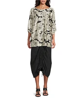 Bryn Walker Wilder Bianchi Neri Knit Boat Neck Elbow Sleeve Coordinating Tunic