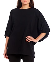 Bryn Walker Wilder Elbow Dolman Banded Short Sleeve Crew Neck Tunic