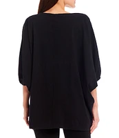 Bryn Walker Wilder Elbow Dolman Banded Short Sleeve Crew Neck Tunic